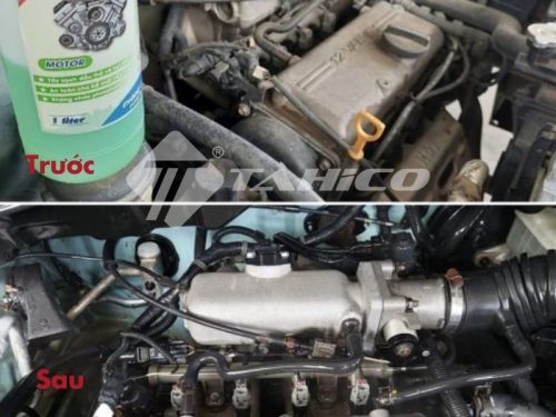 Trước và sau khi sử dụng Dung dịch rửa khoang động cơ MOTOR