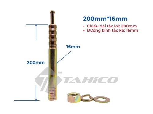 Tắc kê đinh zin lắp cầu nâng ô tô 16mm 10 Tắc kê dinh zin lắp đặt cầu nâng ô tô 200mm x 16mm